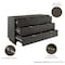 Manhattan Comfort Granville Dark Grey 5-Drawer Tall Dresser, 6-Drawer Double Dresser, and 2-Drawer Nightstand, Set of 3 GRAN075 - alternate 9